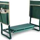 Icegirl 2-in-1 Garden Kneeler and Seat, Foldable and Portable Bench with EVA Foam Pad & 2 Large Tool Pouches, Perfect for Men Women Seniors