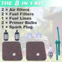 Adefol Air Fuel Filter Kit for Stihl FS38 FS55R FS45 FS45C FS46 FS55 HS45 KM55 HL45 MM55 Etc, String Trimmer Accessory Air Filter + Fuel Filter + Fuel Line + Spart Plug + Primer Bulb 9 in 1 Parts