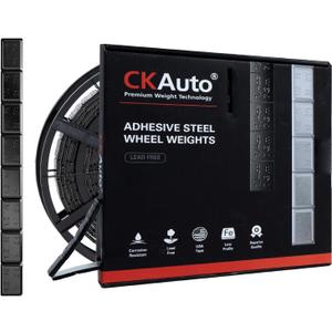 CKAuto 0.5oz, Adhesive Stick on Roll Wheel Weights, Black, 4.2 kgs/ 9.24 lb/Roll, 300pcs, OE Quality