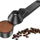 Coffee Scoop & Funnel for Reusable K Cup Refillable Coffee Pods, Coffee Measuring Spoon 2 Tablespoon Capacity, Scoop with Funnel for Ground Coffee, Protein Powder, Tea (Black, 1 Pack)