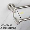 TocTen Double Bath Towel Bar - Thicken SUS304 Stainless Steel Towel Rack for Bathroom, Bathroom Accessories Double Towel Rod Heavy Duty Wall Mounted Towel Holder (Brushed, 30IN)