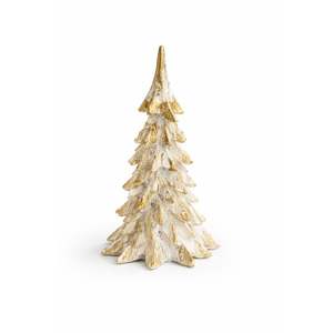 Gold Christmas Tree, Resin Christmas Tree, Small Decorative Tabletop Trees for Mantel, Modern Holiday Home Decor for Living Room, Office, Festive Centerpiece