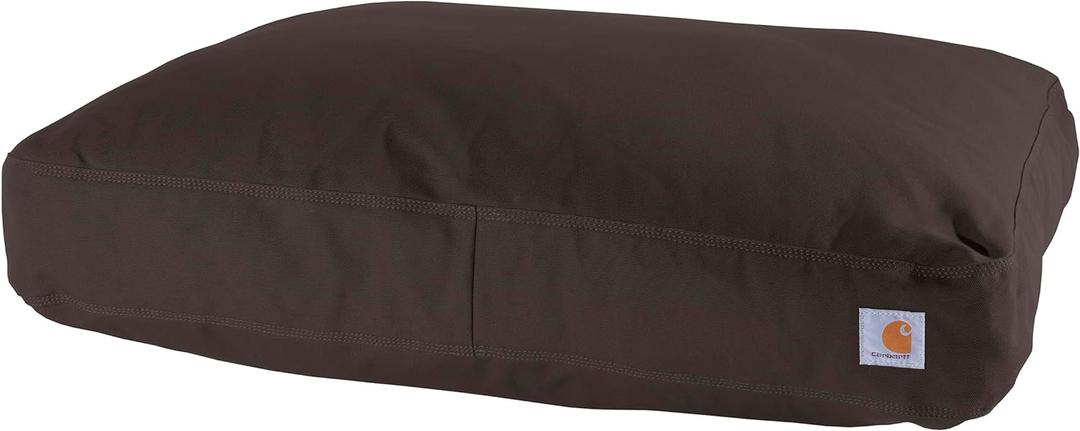 Carhartt Durable Canvas Pet Bed, Water Resistant Firm Duck Dog Bed, Dark Brown, Medium