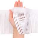 White Fringe Trim 6 Inch  2 Yards PU Leather Tassel Fringe Trim for Clothing Handbag Boots, DIY Craft Embellishment