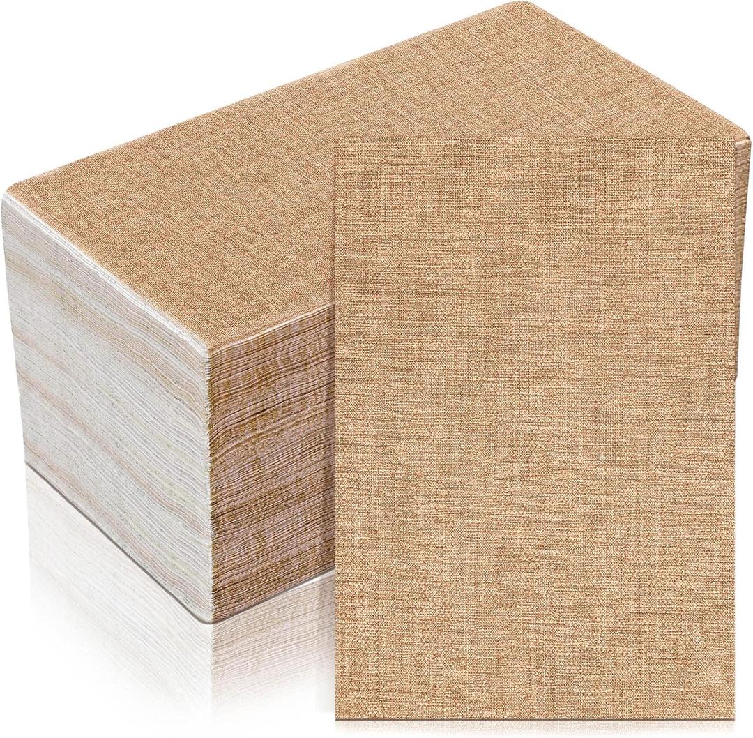 100 Pcs Burlap Paper Napkins Disposable Dinner Napkins 13''x16'' Burlap Print Decorative 2 Ply Rustic Cloth Like Paper Napkin for Bathroom Wedding Birthday Cocktail Party