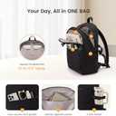 LOVEVOOK Everyday Backpack for Women, Chic Versatile Backpack with Water Bottle Pocket, Lightweight Waterproof Casual Daypack for City Work Commute, College, Travel & Gifts, Black-White-Brown