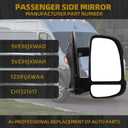 Dasbecan Right Passenger Side Mirror Compatible with 2014-2022 Ram Promaster 1500 2500 3500 Non-Heated Glass Manual Fold Turn Signal Black Cargo Van Replaces#CH1321417 5VE98JXWAD 2Pins