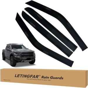 Tape-on Rain Guards for 2015-2024 Ford F-150 Super Crew, for 2015-2024 Ford F-150 AccessoriesSide Vent Visors Shades Window Deflectors for Ford F-150