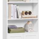 VASAGLE Custos Collection - Bookshelf, 6-Tier Tall Bookcase, Book Shelf with Doors, Open Storage Shelf, 9.4 x 23.6 x 68.9 Inches, for Living Room, Home Office, Dining Room, Cloud White ULBC402W01