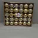 30ct Christmas Ornaments Tree Decorations Set-2.36 Inch Champagne Gold Shatterproof Decorative Hanging Ball Ornament Bulk, Xmas Tree Tabletop Decoration for Fall Halloween Holiday Party Decor