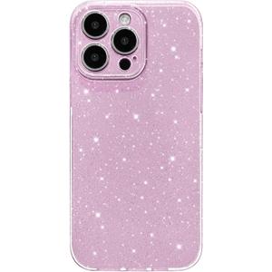 Hython Case for iPhone 13 Pro Case Glitter Cute Sparkly Shiny Bling Sparkle Phone Cases 6.1", Thin Slim Fit Soft TPU Bumper Shockproof Rubber Protective Cover for Women Girls Girly, Lavender Purple