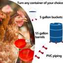 16pack Large Poultry Waterer Cups, Professional Chicken Water Cups for Poultry LANARP Float Style Gravity Chicken Watering System, Tee Fittings Poultry Waterer Suitable, with Mounting Hole Opener (16)