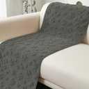 Foxdecor Couch Covers for Dogs Washable, Non-Slip Fuzzy Pet Couch Covers for Sofa Pet Friendly, Dog Sofa Cover Protector. (Grey, 28" x 70")