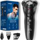 Cordless Electric Razor for Men: 3-in-1 Shaver for Beard/Nose/Sideburns - IPX7 Waterproof Travel Kit