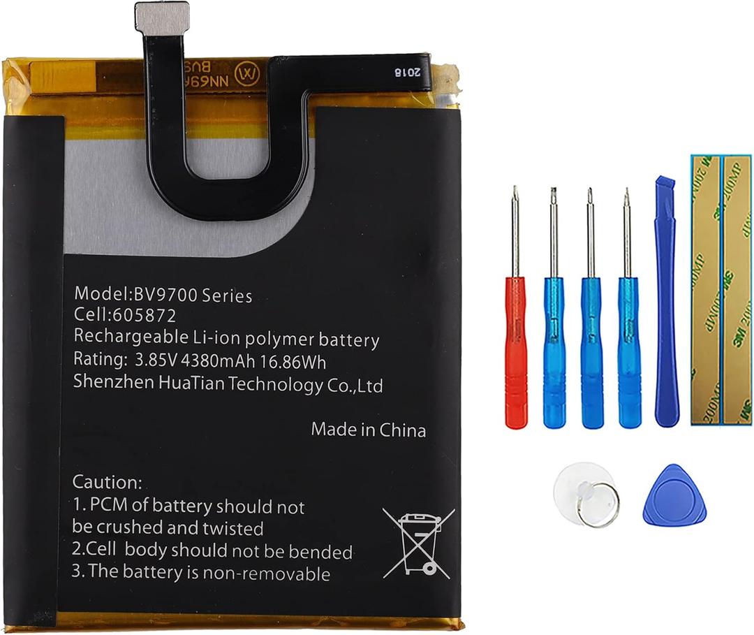 Battery Compatible with Battery Blackview Bv9700 PRO BV9700 Series 605872 with Tools