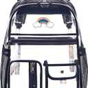 Lanola Clear Backpack, Heavy Duty Waterproof Transparent Bookbag PVC school Backpacks for Women Girls - Dark Blue