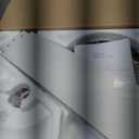 42 Inch Brushed Nickel Ceiling Fans with Lights and Remote, LED Low Profile Flush Mount Ceiling Fan for Bedroom, Living Room, Patio, Quiet DC Motor, 5 Blades