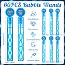 Shappy 60 Pcs Hanukkah Bubble Wands Bulk Mini Bubble Wands Party Favors Small Birthday Party Gift for Novelty Gifts (Blue)