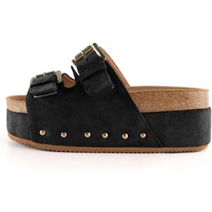 heelchic Platform Sandals Women, Chunky Platform Wedges with Arch Support, Big Buckle Casual Open Toe Slide Sandals (8, 183a/Black)