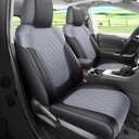 Rav4 Seat Covers Custom Fit for Toyota Rav4 Full Set Faux Leather Car Seat Covers Waterproof Full Coverage (Black & Grey, Hybrid Model 2019-2025 LE/XLE/Premium/Limited)