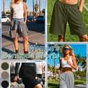 Neer 4 Pack Women's Athletic Wide Leg Bermuda Shorts, 4-Color, X-Large