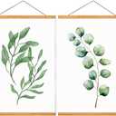 WITCOLOR Magnetic Poster Hanger Frame, 36Inch Wide Teak Wood Magnet Poster Frame for Posters, Prints, Photos, Pictures, Maps, Scrolls, and Canvas Artwork (2 Pack)