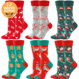 BONANGEL Christmas Socks Women, Funny Novelty Cute Xmas Holiday Crew Socks, Crazy Christmas Gifts for Women Girls