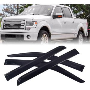 Window Visor Shield Deflector Guard for Ford F150 2004-2014 Only, 4Pcs Window Visor Guard Window Wind deflectors for Ford F150 2004-2014 Only,Tape-on Type