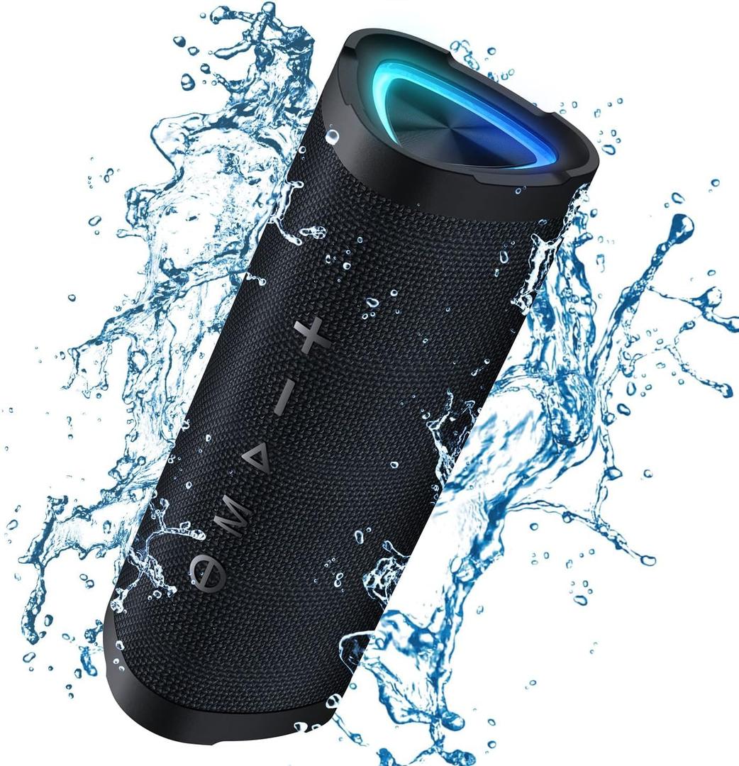 Vanzon Bluetooth Speaker, Portable Bluetooth Speaker, IPX7 Waterproof Wireless Speaker with 24W Stereo Sound,TWS Pairing,24H Playtime and Colorful RGB Lights for Home,Outdoor,Party,Great Gift