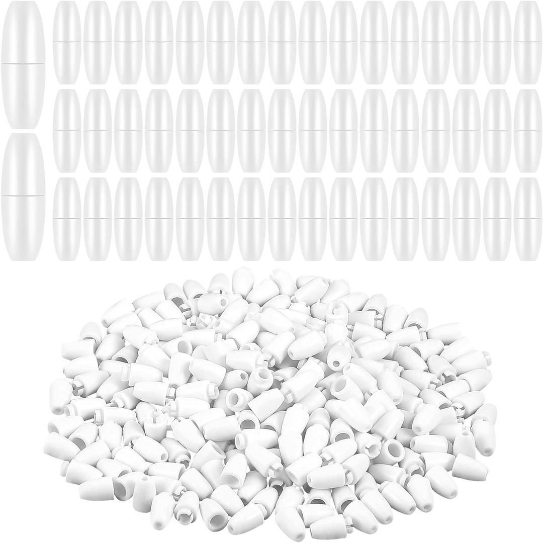 WILLBOND 100 Pieces Plastic Breakaway Clasps Bead Barrel Connectors Safety Breakaway Clasp Lanyard Clips for Necklace Bracelet Lanyard Jewelry Making(White)