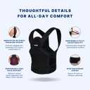 Fit Geno Posture Corrector for Women and Men - Adjustable Back Brace & Straightener for Scoliosis Hunchback Correction Back Pain Spine Corrector Back Support and Posture Trainer (X-Large) (Black, M)