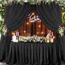 10x10 ft Black Backdrop Curtain Panels for Parties, Thick Polyester Wedding Backdrop Drapes for Birthday Photography Background Party Backdrop Home Decorations