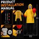4FT Halloween Decorations Outdoor, Scary Boy Prop with Light-Up Balloon