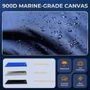 3 Bow Bimini Top Replacement Canvas- 900D Durable Marine Grade Canvas with Storage Boot, Waterproof & UV-Proof Boat Canopy for without Frame Jon Boats, Pontoon Boats (Navyblue, 6'L x 46-54"W x 60"H)