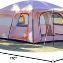 KTT Extra Large Tent 10-12-14 Person(Style-B),Family Cabin Tents,2 Rooms,3 Doors and 3 Windows with Mesh,Straight Wall,Waterproof,Double Layer,Big Tent for Outdoor,Picnic,Camping,Family Gathering