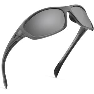 KastKing Hiwassee Polarized Sport Sunglasses for Men and Women, Matte Smoke Crystal Frame, Smoke Lens