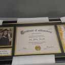 Yaetm 11x22 Diploma Frame with Tassel Holder for 8.5x11 Certificate Document & 4x6 Photo with High Definition Glass, Black Mat Over Gold Acid-free Mat, Black Graduation Frame 2026