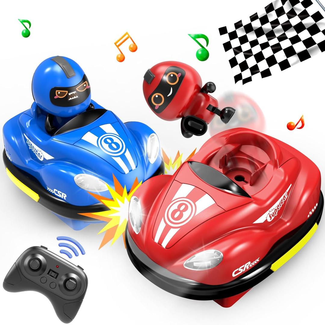 Remote Control Bumper Car for Toddlers,Mini RC Cars with Light & Sound & 360Rotating,Car Toys for 6-7 Year Old,Christmas Birthday Gifts Toys for 3 4 5 6+ Year Old Boys Girls