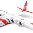 New Ray Model Kit Lockheed C-130 Hercules Transport Aircraft White and Red United States Coast Guard Snap Together Plastic Model Kit