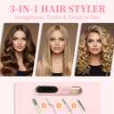 Go Brush Pro, 2026 Cordless Hair Straightener Brush 4 Adjustable Temperature 300 Million Negative Ions Portable USB Charging Travel Hair Straightener Suitable for All Hair Types (Pink)