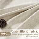 MIULEE Pinch Pleated Thick Linen Curtains 96 Inch 4 Panels Set Back Tab Memory Trained Pinch Pleat Semi Sheer Light Filtering Privacy Curtain Let Light in Window Drapes for Living Room Bedroom Oatmeal