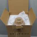 3 Pack Clear Amber Crackle Bell Shade Glass Lamp Shade Replacement, 5.9"W x 5"H, 1-5/8 Inch Fitter, Farmhouse Crackle Effect Glass Cover for Chandelier Pendant Light Wall Sconce Lighting Fixture