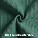 FUTEI Pack of 2 Chenille Decorative Throw Pillow Covers 20x20 Inch,Soft Cozy Striped Geometric Patterns Cushion Case,Modern Home Decor for Couch Bed Living Room,Teal