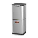 Joseph Joseph Totem Compact 10.5 Gallon/40 Litre Waste Separation and Recycling Kitchen Bin with Odour Filter and Removable Food Waste Caddy, Stainless Steel