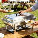Chafing Dish Buffet Set 4 Packs,9 Quart Stainless Steel Foldable Rectangular Chafing Full Size Food Pan,Chafing Servers With Covers buffet servers and food warmers for parties wedding outdoor banquet