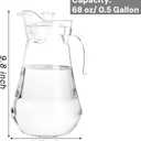 SOUJOY 2 Pack Plastic Pitcher, 68Oz Clear Iced Water Jug with Lid and Handle, Heat Resistant BPA-Free Tea Pitcher for Lemonade, Juice, Milk, Cold or Hot Beverage