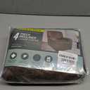 Leather Look Recliner Chair Covers, 4-Pieces Stretch Recliner Cover, Soft Reclining Chair Slipcover, Washable Furniture Protector for Lazy Boy Recliner (1 Seater, Brown)