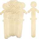 100 Pack Jumbo People Craft Sticks 5.25" Wooden People Sticks for Classroom