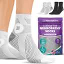 BraceAbility Closed Toe Neuropathy Socks - Diabetic Socks for Women and Men, Foot Pain Relief, Circulation, Anti-Neuropathy, Foot Fatigue, Compression Nerve Support – 1 Pair (Medium Gray)