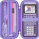 Elonbo Carrying Case for Texas Instruments TI-84 Plus CE/TI-84 Plus/TI-83 Plus/TI-83 Plus CE Color Graphing Calculator, Extra Mesh Pocket Fits Charging Cable Charger Manual,Purple+Inside Purple